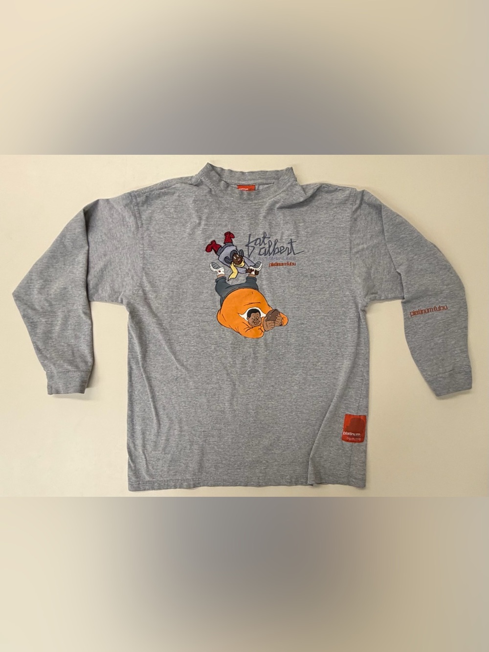 FUBU Platinum Long Sleeve Shirt Gray Med. Fat Albert & The Junkyard Gang